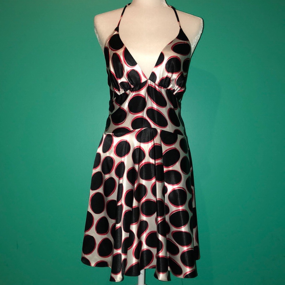 Polka Dot Halter Skater Dress